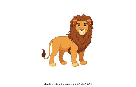 Editable cute cartoon lion vector design foe use.