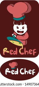 Editable Cute Chef Maskot Vector