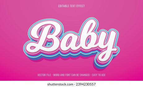 Editable cute text effect , feminine text style suitable for business brand