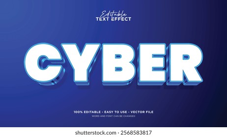 Editable cyber 3d text effect, glow light text style effect