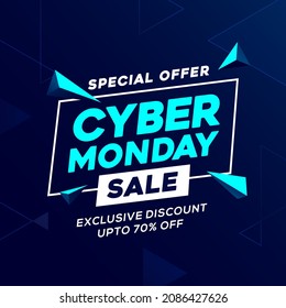 Editable Cyber Monday sale banner template for business promotion vector illustration