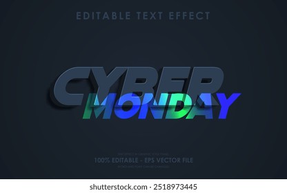 Editable cyber monday text effect