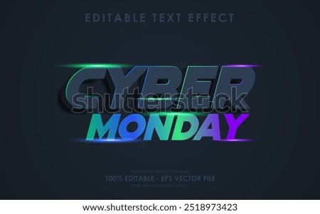 Editable cyber monday text effect