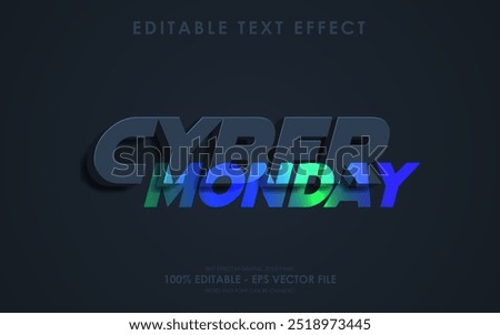 Editable cyber monday text effect