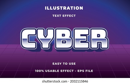 editable cyber style vector text effect modern style