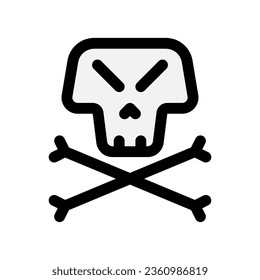 Editable danger skull vector icon. Video game, game elements. Part of a big icon set family. Perfect for web and app interfaces, presentations, infographics, etc