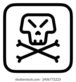 Editable danger skull vector icon. Video game, game elements. Part of a big icon set family. Perfect for web and app interfaces, presentations, infographics, etc