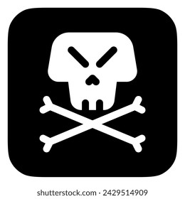 Editable danger skull vector icon. Video game, game elements. Part of a big icon set family. Perfect for web and app interfaces, presentations, infographics, etc