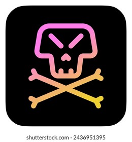 Editable danger skull vector icon. Video game, game elements. Part of a big icon set family. Perfect for web and app interfaces, presentations, infographics, etc