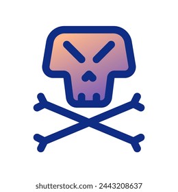 Editable danger skull vector icon. Video game, game elements. Part of a big icon set family. Perfect for web and app interfaces, presentations, infographics, etc