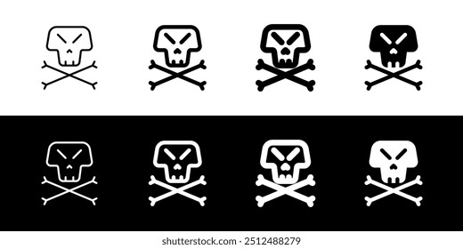 Editable danger skull vector icon. Video game, game elements. Part of a big icon set family. Perfect for web and app interfaces, presentations, infographics, etc