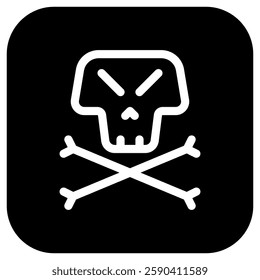 Editable danger skull vector icon. Video game, game elements. Part of a big icon set family. Perfect for web and app interfaces, presentations, infographics, etc