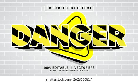editable danger vector text effect with modern style design