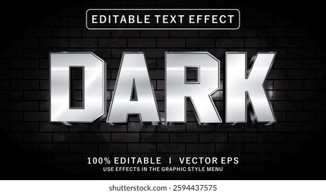 editable dark 3d vector text effect with modern style design