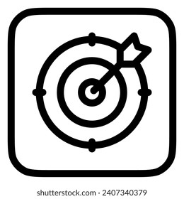 Icono de dardo editable, objetivo, vector de objetivo. Negocios, trabajo, trabajo, oficina. Parte de una familia de iconos grandes. Perfecto para interfaces web y de aplicaciones, presentaciones, infografías, etc