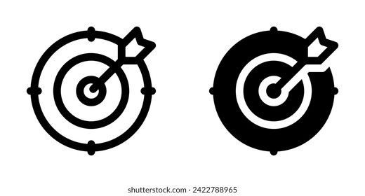 Icono de dardo editable, objetivo, vector de objetivo. Negocios, trabajo, trabajo, oficina. Parte de una familia de iconos grandes. Perfecto para interfaces web y de aplicaciones, presentaciones, infografías, etc