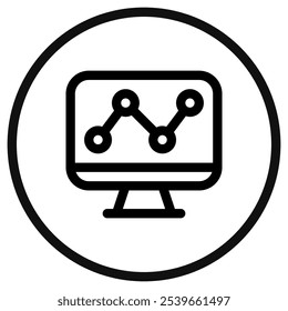 Editable dashboard, computer, chart vector icon. SEO, marketing, business. Part of a big icon set family. Perfect for web and app interfaces, presentations, infographics, etc