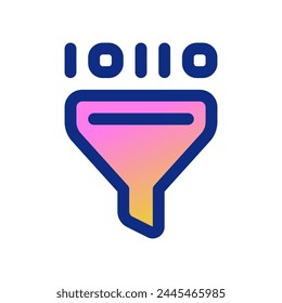 Editable data filter, binary vector icon. AI technology, artificial intelligence, computer. Part of a big icon set family. Perfect for web and app interfaces, presentations, infographics, etc