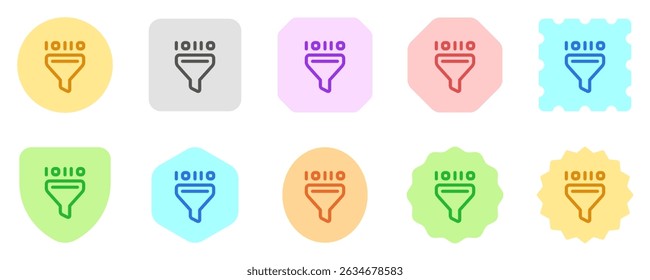 Editable data filter, binary vector icon. AI technology, artificial intelligence, computer. Part of a big icon set family. Perfect for web and app interfaces, presentations, infographics, etc