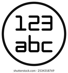 Editable data format alphabet number vector icon. Part of a big icon set family. Perfect for web and app interfaces, presentations, infographics, etc