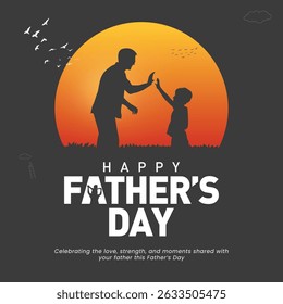 Editable Father’s Day Poster – Modern Typography and Illustration in Vector Format