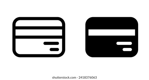 Tarjeta de débito editable, tarjeta de crédito, icono del vector de pago. Parte de una familia de iconos grandes. Finanzas, negocios, inversión, contabilidad. Perfecto para interfaces web y de aplicaciones, presentaciones, infografías, etc