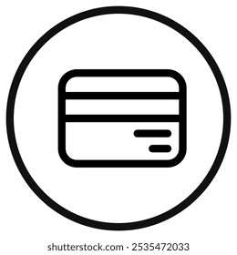 Tarjeta de débito editable, tarjeta de crédito, ícono de Vector de pago. Parte de una gran familia de iconos. Finanzas, negocios, inversiones, contabilidad. Perfecto para interfaces de Web y App, presentaciones, infografías, etc