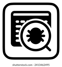Editable debugging, bug search vector icon. Part of a big icon set family. Perfect for web and app interfaces, presentations, infographics, etc