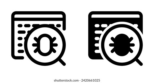 Editable debugging, bug search vector icon. Part of a big icon set family. Perfect for web and app interfaces, presentations, infographics, etc