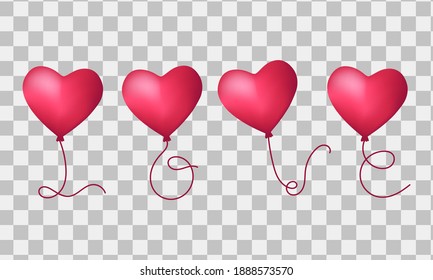 Caligrafía de escritura a mano de texto decorativa editable con globos de color rojo. Vector de diseño plano aislado. Adecuado para una tarjeta, un banner y un fondo