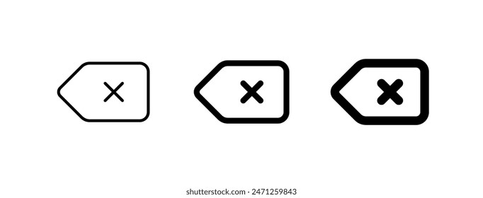 Editable delete, backspace vector icon. Part of a big icon set family. Perfect for web and app interfaces, presentations, infographics, etc