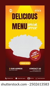 editable delicious menu special offer food social media template