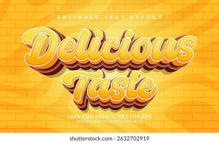 editable delicious taste vector text effect with modern style design