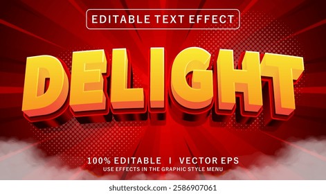 editable delight 3d vector text effect with modern style design