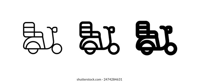 Editable delivery bike, scooter vector icon. Part of a big icon set family. Perfect for web and app interfaces, presentations, infographics, etc
