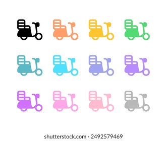 Bicicleta de entrega editable, icono de Vector de scooter. Parte de una gran familia de iconos. Perfecto para interfaces de Web y App, presentaciones, infografías, etc