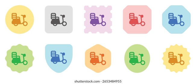 Bicicleta de entrega editable, icono de Vector de scooter. Parte de una gran familia de iconos. Perfecto para interfaces de Web y App, presentaciones, infografías, etc