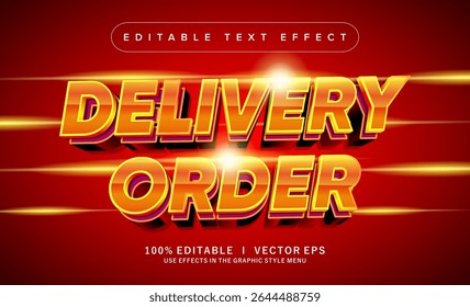 editable delivery order vector text effect with modern style design
