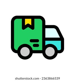 Editable delivery truck vector icon. Shipping, delivery, e-commerce, transport, logistics. Part of a big icon set family. Perfect for web and app interfaces, presentations, infographics, etc