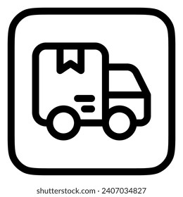 Editable delivery truck vector icon. Shipping, delivery, e-commerce, transport, logistics. Part of a big icon set family. Perfect for web and app interfaces, presentations, infographics, etc