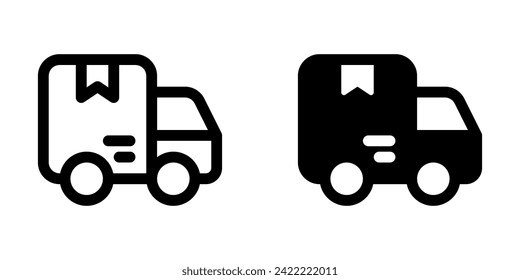 Editable delivery truck vector icon. Shipping, delivery, e-commerce, transport, logistics. Part of a big icon set family. Perfect for web and app interfaces, presentations, infographics, etc