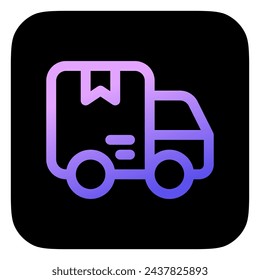Icono de vector de camión de entrega editable. Envío, entrega, comercio electrónico, transporte, logística. Parte de una gran familia de iconos. Perfecto para interfaces web y aplicaciones, presentaciones, infografías, etc