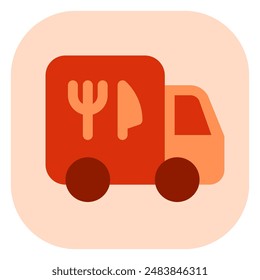 Icono de Vector de camión de reparto editable. Parte de una gran familia de iconos. Perfecto para interfaces de Web y App, presentaciones, infografías, etc