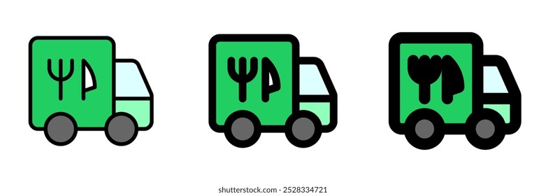 Icono de Vector de camión de entrega editable. Parte de una gran familia de iconos. Perfecto para interfaces de Web y App, presentaciones, infografías, etc