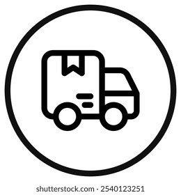 Ícone vetorial de caminhão de entrega editável. Transporte, entrega, e-commerce, transporte, logística. Parte de uma grande família de conjuntos de ícones. Perfeito para interfaces web e app, apresentações, infográficos, etc