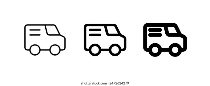 Editable delivery van vector icon. Vehicles, transportation, travel. Part of a big icon set family. Perfect for web and app interfaces, presentations, infographics, etc