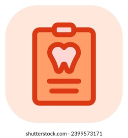 Editable dental health record vector icon. Dentistry, healthcare, medical. Part of a big icon set family. Perfect for web and app interfaces, presentations, infographics, etc