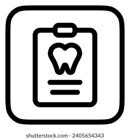 Bearbeitbare Zahnarztaufzeichnung, Vektorsymbol. Zahnmedizin, Gesundheitswesen, Medizin. Teil einer großen Icon-Set-Familie. Perfekt für Web- und App-Schnittstellen, Präsentationen, Infografiken usw.