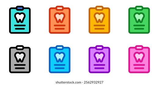 Editable dental health record vector icon. Dentistry, healthcare, medical. Part of a big icon set family. Perfect for web and app interfaces, presentations, infographics, etc