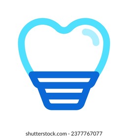 Bearbeitbares Dentalimplantat-Vektorsymbol. Zahnmedizin, Gesundheitswesen, Medizin. Teil einer großen Icon-Set-Familie. Perfekt für Web- und App-Schnittstellen, Präsentationen, Infografiken usw.